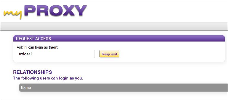 a myProxy request.