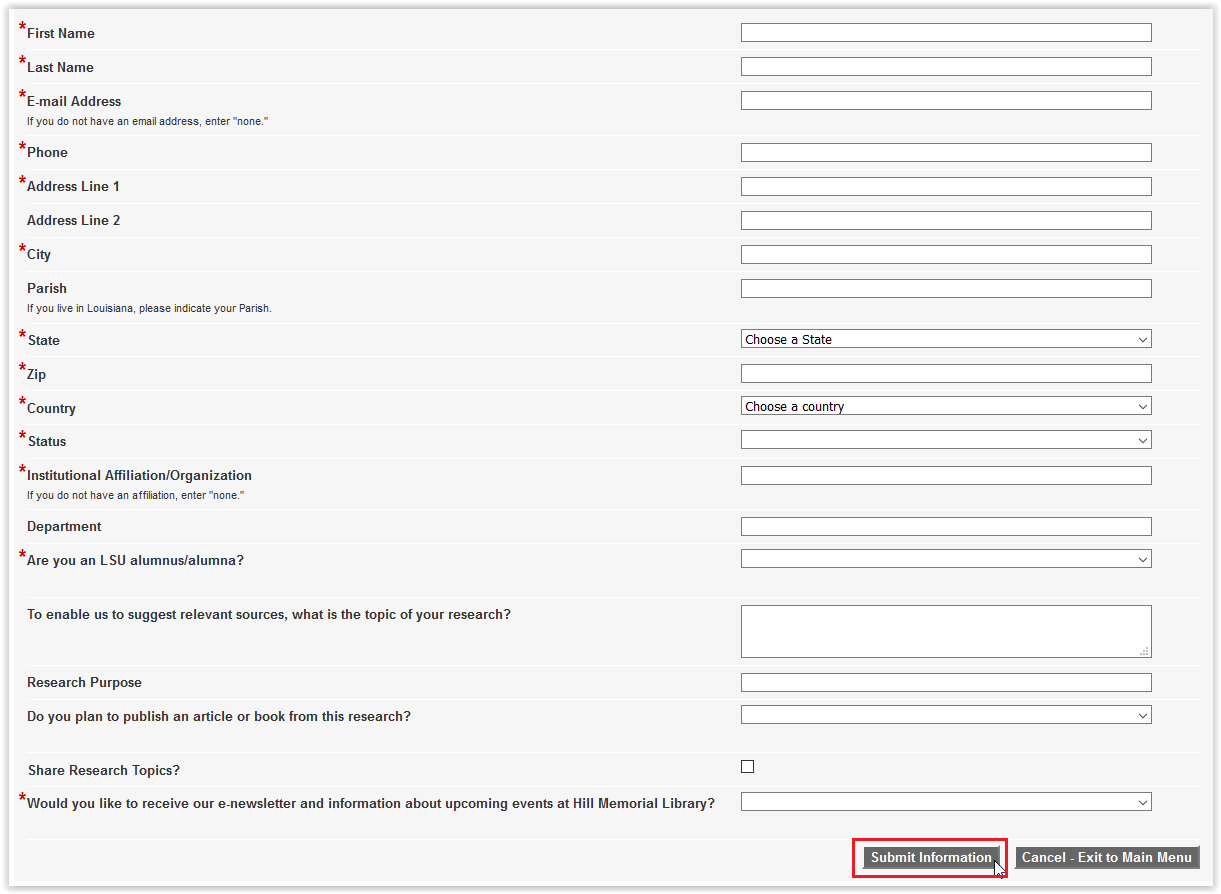 lsu libraries account registration