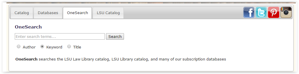 searching with the one search feature
