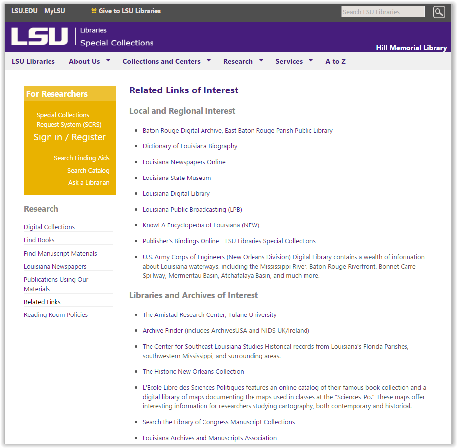 related links page