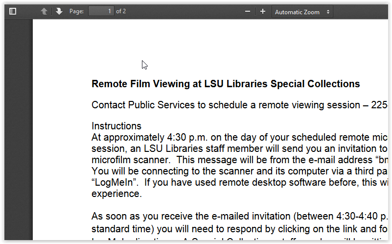 Remote Film Viewing