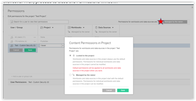 finalizing the changes in permissions
