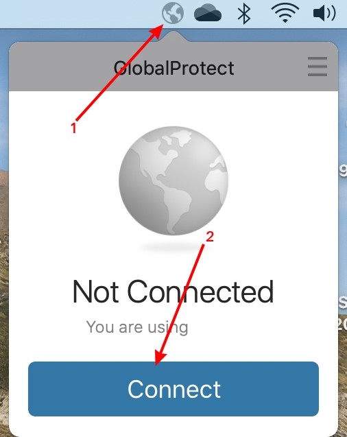 Connect button on GlobalProtect VPN
