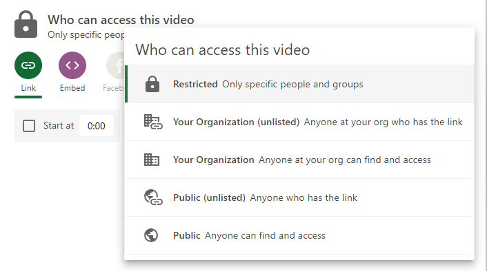choosing who can access video in panopto