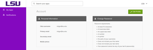 Edit Profile button