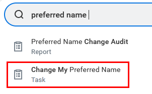 change preferred name task in workday