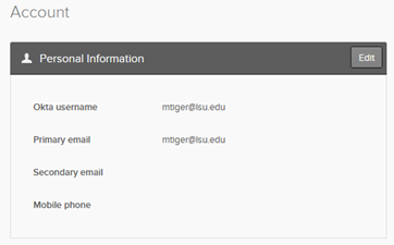Edit button next to personal information header